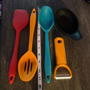 Colorful silicone kitchenware.